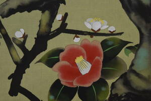 Art hand Auction Autumn leaves/Plum blossoms and camellia//Hanging scroll☆Treasure ship☆Z-902, Painting, Japanese painting, Flowers and Birds, Wildlife