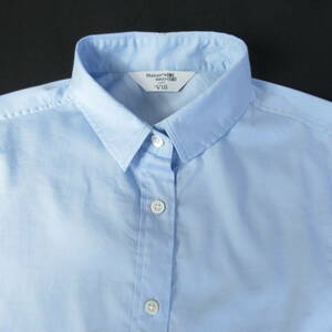 鎌倉シャツ with vis メンズM 長袖シャツ ストレッチ素材 水色 ライトブルー メーカーズシャツ ドレスシャツ ワイシャツ