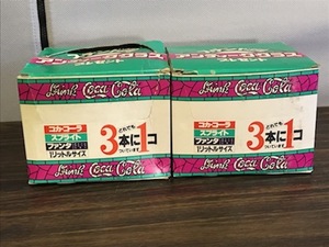 【昭和レトロ】 コカ・コーラ　ステンド調 アンティークグラス　４個入りＸ２箱（８個）　未使用品　当時物　希少品