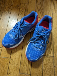 MIZUNO ジョギング ランニングシューズ ブルー×オレンジ