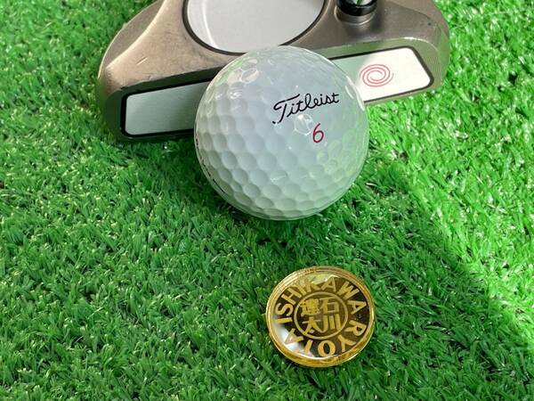 【送料無料】ゴルフマーカー【ゴールドミラー】 フルネームアイコン(25mm) 名前入り オリジナルデザイン