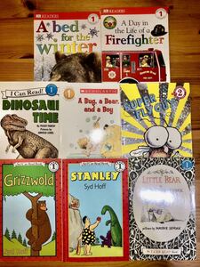 【送料無料】子ども 英語絵本 洋書絵本 レベル1&2 8冊 英語教材 英語 動物 恐竜 消防車 幼児 幼稚園 小学生 読み聞かせ 初級 男の子