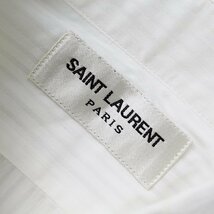 メンズ 2018年 SAINT LAURENT PARIS サンローランパリ 564269 シャドーストライプ 長袖シャツ 37/ホワイト トップス【2400012889835】_画像9