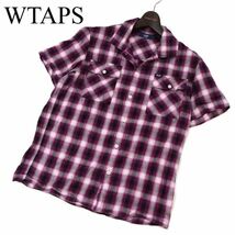 WTAPS ダブルタップス 春夏★ 半袖 ワーク オンブレ チェック シャツ Sz.S　メンズ 日本製　G2T02026_6#A_画像1