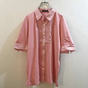 ◆お洒落な逸品◆大きいサイズ◆L◆Aquascutum/アクアスキュータム 半袖 ブラウス ピンク レディース L ON1603