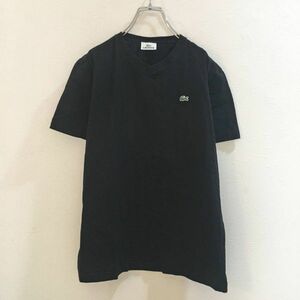 ◆大きいサイズ◆お洒落な逸品◆LACOSTE/ラコステ 半袖 Vネック Tシャツ ブラック 黒 メンズ4 ON1849