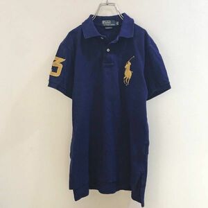 ◆お洒落な逸品◆Polo by Ralph Lauren/ラルフローレン 半袖 ポロシャツ 刺 ネイビー 紺 メンズ M ON1699