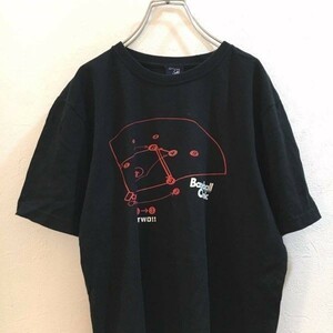 レア！ Baseball Clinic ベースボールクリニック ■半袖 Tシャツ　プリント　野球 ブラック　L メンズ NO37