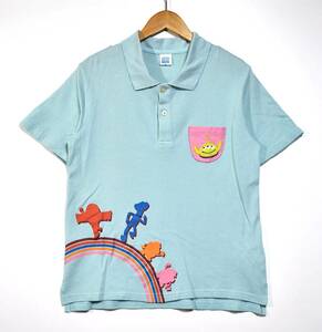 [TOY STORY] Toy Story polo-shirt light blue Lady's M DISNEY old clothes 