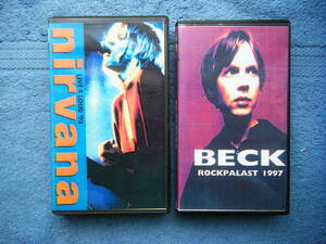 即決中古VHSビデオ2本・輸入版「nirvana / LIVE ＆ LOUD '93」 「BECK / ROCKPALAST 1997」 / 詳細は写真5～10をご参照ください。