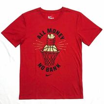 【美品】NIKE DRI-FIT TEE ナイキ ドライフィット 半袖Tシャツ メンズS 赤 ロゴプリント バスケット スポーツ トレーニング 速乾 ウェア_画像1