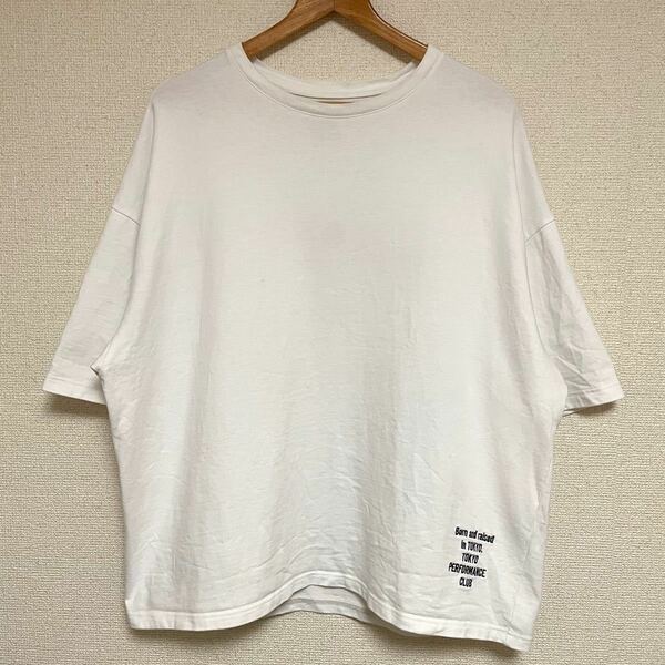 東京産 TOKYO PERFORMANCE CLUB TPC 刺繍ロゴ ビッグTシャツ 半袖Tシャツ WHITE ホワイト 白 M