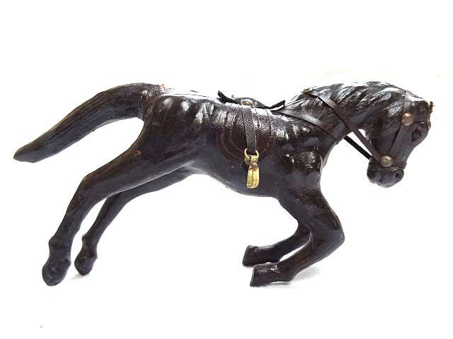 Vintage Antique Handmade Leather Animal Object Horse Interior Display Leather Secondhand Goods Ornament Animal One-of-a-kind Rare Curious Item, antique, collection, miscellaneous goods, others