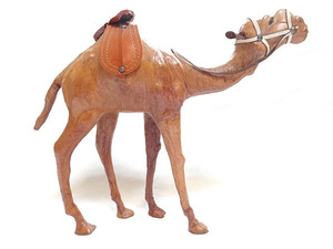 Art hand Auction Vintage antique handmade leather animal object camel interior display leather antiques miscellaneous goods ornament animal doll rare brown, Interior accessories, ornament, others