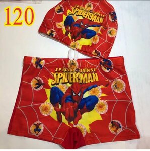 2 point set Spider-Man swimsuit man child swim cap . pants 120 corresponding 