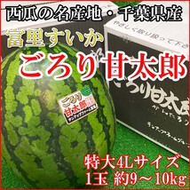 【Good】今季最終！！千葉県産 富里西瓜『ごろり甘太郎』特大4L1玉 約9～10kg_画像1