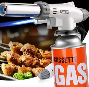 ガスバーナー トーチバーナー ガストーチバーナー 料理用バーナー 900℃~1300℃ アウトドア 炎調整可能 電子点火