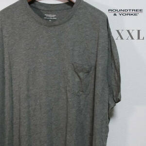 ROUNDTREE & YORKE ビッグサイズ ポケットTシャツ XXL モスグレー ポケT