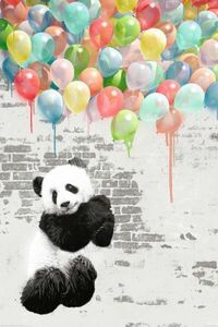 Art hand Auction Balloon Panda Poster [New] HR-48064T, Printed materials, Poster, others