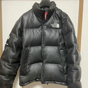 17AW Supreme × THE NORTH FACE レザーヌプシ　　ダウン
