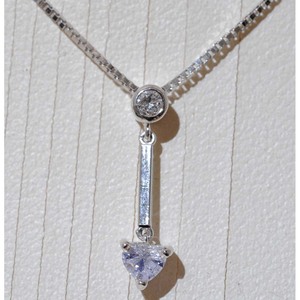 【F73】　Pt850 Pt900　プラチナ　ハートダイヤモンド　0.22ct　デザイン　ネックレス　中古品