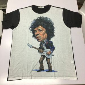 Art hand Auction DBR5C. Band illustration T-shirt XL size Jimi Hendrix portrait, XL size and above, Crew neck, others