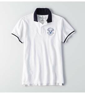 * last * AE American Eagle AEO Graphic Polo deer. . polo-shirt XXXL / White *