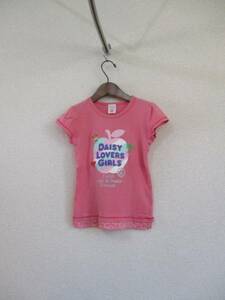 DAYSYLOVERS pink race attaching print T-shirt size 130USED61217②