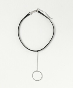  Circle ring choker black black silver 