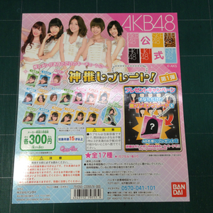 デッドストック ガシャポン台紙 バンダイ AKB48 神推しプレート 第1弾