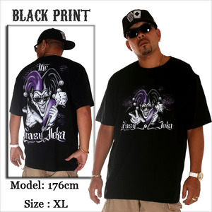 Mサイズ BLACK PRINT/ブラックプリント Tシャツ【JOKER】ジョーカー ブラックｘパープル 黒 紫 ピエロ LA USA アメリカン アメージング 服