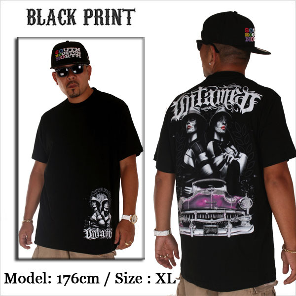BLACK PRINT/ブラックプリント Tシャツ 【CLASSIC】ブラックｘピンク (サイズ：L)〔 アメージング 服 〕