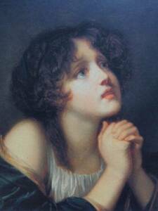 Art hand Auction Greuze, Jeune fille en priere, 海外版超希少レゾネ, 新品額付, wanko, 絵画, 油彩, 人物画