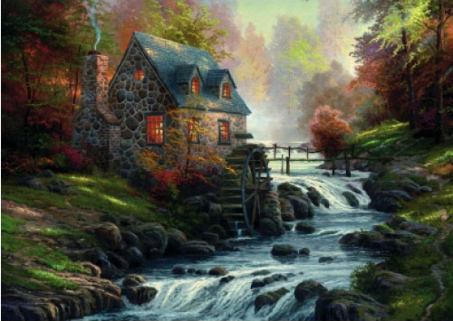 57486 1000 Piece Puzzle Released in Germany ●SD● Thomas Kinkade In the Old Factory Thomas Kinkade, toy, game, puzzle, jigsaw puzzle
