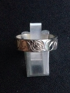 Art hand Auction 夏威夷珠宝戒指, 银, 从夏威夷直接进口, 完全定制, 手工制作的, 洪努, 鸡蛋花, 19号, 3号, 戒指, 银, 第18号~