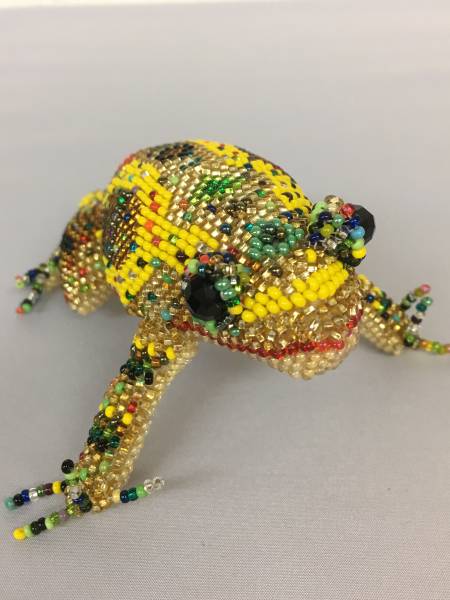 Perlen Frosch Frosch Perlen Amigurumi Puppe Stofftier Rocailles Perlen Perlenarbeit handgemachte handgemachte Figur, Perlenstickerei, Fertiges Produkt, Andere