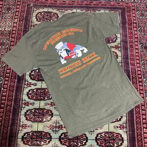 米軍 放出品 US NAVY USMC CORPSMAN DEVILDOG プリントTシャツ サイズM