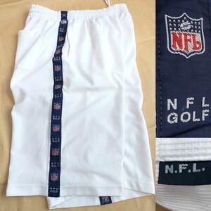 90s NFL GOLF ハーフパンツ LL 白 ライン ジャージ 古着 ショートパンツ