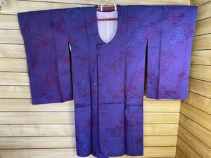 道行コート 羽織　★化繊　着物　日本舞踊　訪問着　身丈105 紫