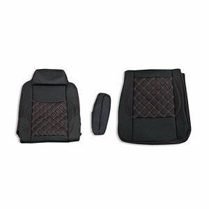  Hino Ranger Pro seat cover glossless . black driver`s seat diamond stitch red AP-CV010R-RL