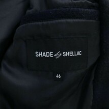 SHADE by SHELLAC シェラック ブラックウォッチ★ メルトン ウール Pコート Sz.46　メンズ ネイビー　C1T09083_B#N_画像6