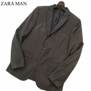 ZARA MAN ザラ マン 微光沢★ ウール 2B テーラード ジャケット Sz.38　メンズ 茶色　C2T03041_4#O