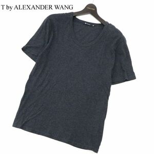 T by ALEXANDER WANG アレキサンダーワン 春夏 半袖★ Uネック カットソー Tシャツ Sz.XS　メンズ グレー　C2T06821_7#D