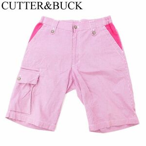 CUTTER&BUCK カッター＆バック サイドポケット★ ギンガムチェック ハーフ ショート パンツ Sz.M　メンズ ピンク ゴルフ　C2B02857_7#P