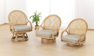 Imaeda Shoten Rattan Rattan вращающийся стул S365