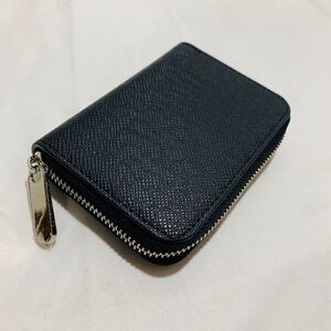 コインケース メンズ 小銭入れ カードケース 多収納 インナーブラック&ブラック ラウンドファスナー コンパクト財布