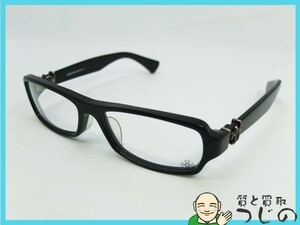 CHROME HEARTS クロムハーツ 黒縁伊達メガネ gittin any?-II 百合の紋章 EYEWEAR 眼鏡 サングラス ギャランティ送料無料 質屋つじの