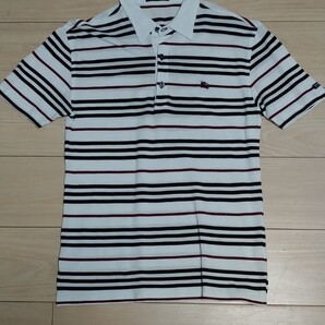 バーバリーブラックレーベル ボーダー柄 ポロシャツ BURBERRY BLACK LABEL