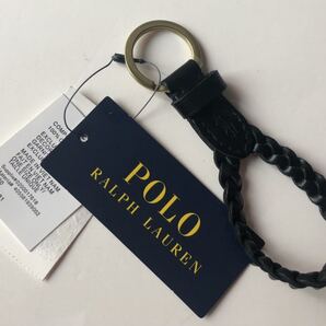 【送料無料】新品 Polo Ralph Lauren ポロ ラルフローレン★本革 レザー キーホルダー 編み込み 黒2