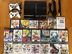動作品 この1台でPS1,2,3ソフトがプレイできる PS3初期型(60GB→320GB交換済)+テイルズオブシリーズ19本コンプ!+コントローラ2個 CECHA00